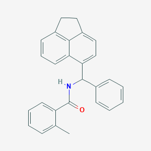 molecular formula C27H23NO B286549 N-[1,2-dihydroacenaphthylen-5-yl(phenyl)methyl]-2-methylbenzamide 