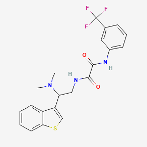 molecular formula C21H20F3N3O2S B2865509 N1-(2-(benzo[b]thiophen-3-yl)-2-(dimethylamino)ethyl)-N2-(3-(trifluoromethyl)phenyl)oxalamide CAS No. 2034570-40-4