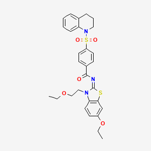 (Z)-4-((3,4-dihydroquinolin-1(2H)-yl)sulfonyl)-N-(6-ethoxy-3-(2-ethoxyethyl)benzo[d]thiazol-2(3H)-ylidene)benzamide