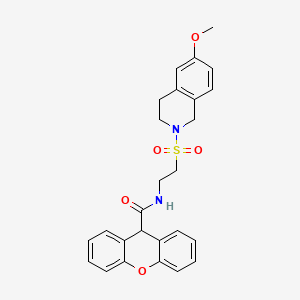 N-(2-((6-methoxy-3,4-dihydroisoquinolin-2(1H)-yl)sulfonyl)ethyl)-9H-xanthene-9-carboxamide