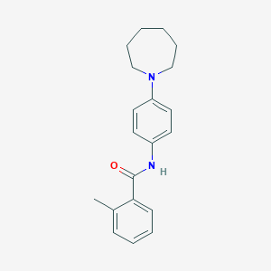 molecular formula C20H24N2O B286553 N-[4-(azepan-1-yl)phenyl]-2-methylbenzamide 