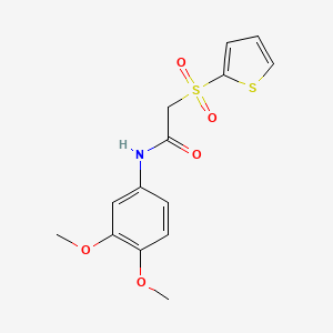 molecular formula C14H15NO5S2 B2865542 N-(3,4-dimethoxyphenyl)-2-(thiophen-2-ylsulfonyl)acetamide CAS No. 1020970-45-9