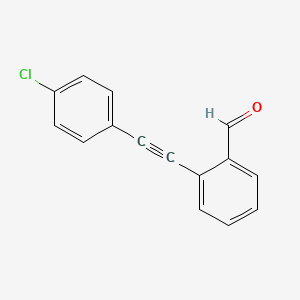 molecular formula C15H9ClO B2865555 2-((4-氯苯基)乙炔基)苯甲醛 CAS No. 1251832-81-1