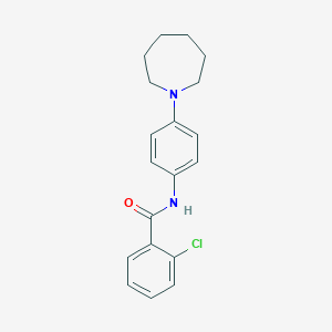 molecular formula C19H21ClN2O B286556 N-[4-(1-azepanyl)phenyl]-2-chlorobenzamide 
