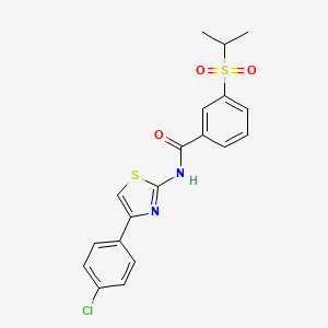 molecular formula C19H17ClN2O3S2 B2865565 N-(4-(4-chlorophenyl)thiazol-2-yl)-3-(isopropylsulfonyl)benzamide CAS No. 919843-32-6