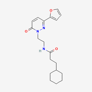 molecular formula C19H25N3O3 B2865571 3-环己基-N-(2-(3-(呋喃-2-基)-6-氧代嘧啶-1(6H)-基)乙基)丙酰胺 CAS No. 954059-69-9