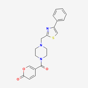 5-(4-((4-phenylthiazol-2-yl)methyl)piperazine-1-carbonyl)-2H-pyran-2-one