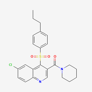 6-Chloro-3-(piperidin-1-ylcarbonyl)-4-[(4-propylphenyl)sulfonyl]quinoline
