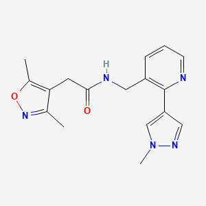 2-(3,5-dimethylisoxazol-4-yl)-N-((2-(1-methyl-1H-pyrazol-4-yl)pyridin-3-yl)methyl)acetamide