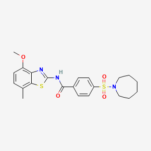 4-(azepan-1-ylsulfonyl)-N-(4-methoxy-7-methylbenzo[d]thiazol-2-yl)benzamide