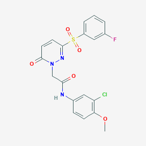 N-(3-chloro-4-methoxyphenyl)-2-(3-((3-fluorophenyl)sulfonyl)-6-oxopyridazin-1(6H)-yl)acetamide