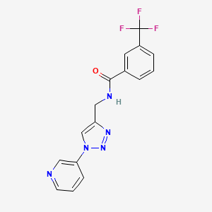 molecular formula C16H12F3N5O B2865604 N-((1-(pyridin-3-yl)-1H-1,2,3-triazol-4-yl)methyl)-3-(trifluoromethyl)benzamide CAS No. 2034270-12-5