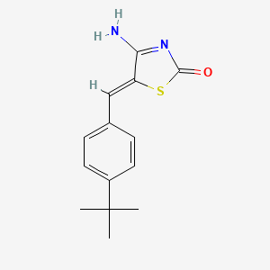 molecular formula C14H16N2OS B2865606 5-{[4-(叔丁基)苯基]亚甲基}-4-亚氨基-1,3-噻唑烷-2-酮 CAS No. 712310-80-0