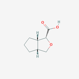 molecular formula C8H12O3 B2865607 外消旋-(1R,3AR,6AS)-六氢-1H-环戊[C]呋喃-1-羧酸 CAS No. 2307772-62-7