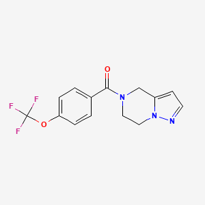 molecular formula C14H12F3N3O2 B2865608 (6,7-二氢吡唑并[1,5-a]嘧啶-5(4H)-基)(4-(三氟甲氧基)苯基)甲酮 CAS No. 2034545-55-4