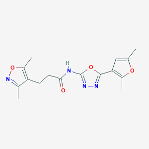 B2865623 N-(5-(2,5-dimethylfuran-3-yl)-1,3,4-oxadiazol-2-yl)-3-(3,5-dimethylisoxazol-4-yl)propanamide CAS No. 1286710-82-4