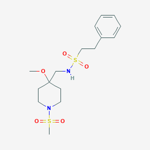 B2865629 N-[(1-methanesulfonyl-4-methoxypiperidin-4-yl)methyl]-2-phenylethane-1-sulfonamide CAS No. 2415634-91-0