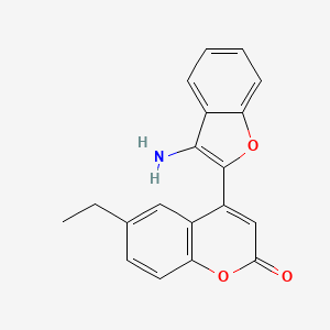 molecular formula C19H15NO3 B2865630 4-(3-氨基-1-苯并呋喃-2-基)-6-乙基色满-2-酮 CAS No. 859666-45-8