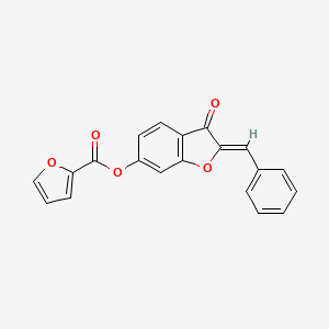 (Z)-2-benzylidene-3-oxo-2,3-dihydrobenzofuran-6-yl furan-2-carboxylate