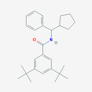 molecular formula C27H37NO B286564 3,5-ditert-butyl-N-[cyclopentyl(phenyl)methyl]benzamide 