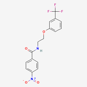 molecular formula C16H13F3N2O4 B2865640 4-硝基-N-(2-(3-(三氟甲基)苯氧基)乙基)苯甲酰胺 CAS No. 1172051-99-8