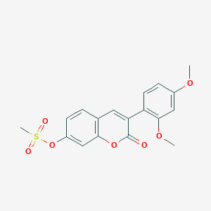 molecular formula C18H16O7S B2865647 3-(2,4-二甲氧基苯基)-2-氧代-2H-色满-7-基甲磺酸盐 CAS No. 864818-54-2