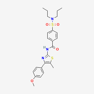 molecular formula C24H29N3O4S2 B2865652 4-(dipropylsulfamoyl)-N-[4-(4-methoxyphenyl)-5-methyl-1,3-thiazol-2-yl]benzamide CAS No. 536733-66-1