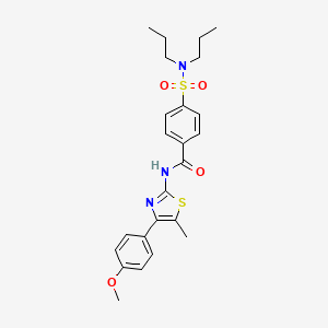 molecular formula C24H29N3O4S2 B2865652 4-(二丙基磺酰氨基)-N-[4-(4-甲氧基苯基)-5-甲基-1,3-噻唑-2-基]苯甲酰胺 CAS No. 536733-66-1