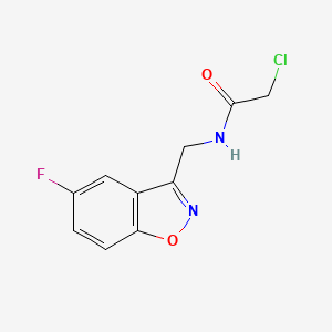 molecular formula C10H8ClFN2O2 B2865659 2-Chloro-N-[(5-fluoro-1,2-benzoxazol-3-yl)methyl]acetamide CAS No. 2411302-02-6