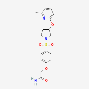 2-(4-((3-((6-Methylpyridin-2-yl)oxy)pyrrolidin-1-yl)sulfonyl)phenoxy)acetamide