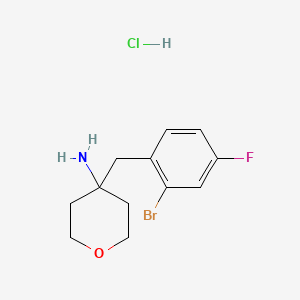 4-[(2-Bromo-4-fluorophenyl)methyl]oxan-4-amine hydrochloride