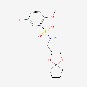 N-(1,4-dioxaspiro[4.4]nonan-2-ylmethyl)-5-fluoro-2-methoxybenzenesulfonamide