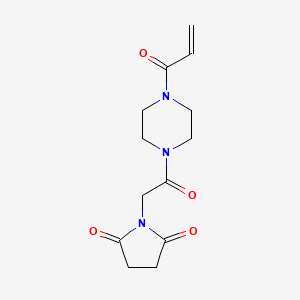 1-[2-Oxo-2-(4-prop-2-enoylpiperazin-1-yl)ethyl]pyrrolidine-2,5-dione