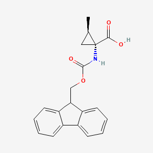 molecular formula C20H19NO4 B2865670 (1R,2R)-1-(9H-Fluoren-9-ylmethoxycarbonylamino)-2-methylcyclopropane-1-carboxylic acid CAS No. 2402789-08-4