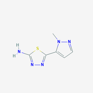 molecular formula C6H7N5S B2865677 5-(1-Methyl-1H-pyrazol-5-yl)-1,3,4-thiadiazol-2-amine CAS No. 1342779-21-8
