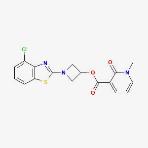 molecular formula C17H14ClN3O3S B2865679 1-(4-氯苯并[d]噻唑-2-基)氮杂环丁-3-基 1-甲基-2-氧代-1,2-二氢吡啶-3-甲酸酯 CAS No. 1396761-08-2