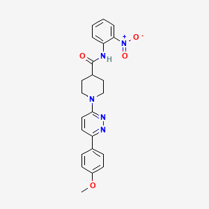 molecular formula C23H23N5O4 B2865688 1-[6-(4-methoxyphenyl)pyridazin-3-yl]-N-(2-nitrophenyl)piperidine-4-carboxamide CAS No. 1105231-49-9