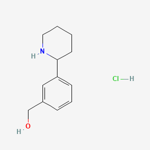 molecular formula C12H17NO B2865700 [3-(哌啶-2-基)苯基]甲醇 CAS No. 1270516-11-4