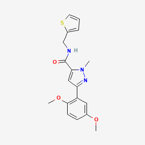 molecular formula C18H19N3O3S B2865722 3-(2,5-dimethoxyphenyl)-1-methyl-N-(thiophen-2-ylmethyl)-1H-pyrazole-5-carboxamide CAS No. 1207040-15-0