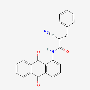 molecular formula C24H14N2O3 B2865723 2-cyano-N-(9,10-dioxo-9,10-dihydroanthracen-1-yl)-3-phenylprop-2-enamide CAS No. 326618-60-4