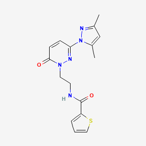 molecular formula C16H17N5O2S B2865727 N-(2-(3-(3,5-dimethyl-1H-pyrazol-1-yl)-6-oxopyridazin-1(6H)-yl)ethyl)thiophene-2-carboxamide CAS No. 1351591-63-3