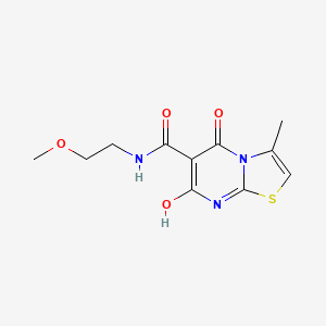 molecular formula C11H13N3O4S B2865730 7-hydroxy-N-(2-methoxyethyl)-3-methyl-5-oxo-5H-thiazolo[3,2-a]pyrimidine-6-carboxamide CAS No. 903337-76-8