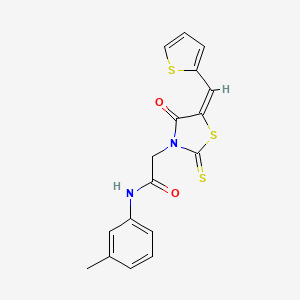 (E)-2-(4-oxo-5-(thiophen-2-ylmethylene)-2-thioxothiazolidin-3-yl)-N-(m-tolyl)acetamide