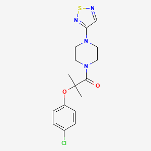 molecular formula C16H19ClN4O2S B2865755 2-(4-Chlorophenoxy)-2-methyl-1-[4-(1,2,5-thiadiazol-3-yl)piperazin-1-yl]propan-1-one CAS No. 2097892-60-7