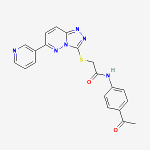 molecular formula C20H16N6O2S B2865759 N-(4-acetylphenyl)-2-[(6-pyridin-3-yl[1,2,4]triazolo[4,3-b]pyridazin-3-yl)thio]acetamide CAS No. 891107-50-9