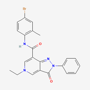molecular formula C22H19BrN4O2 B2865762 N-(4-溴-2-甲基苯基)-5-乙基-3-氧代-2-苯基-3,5-二氢-2H-吡唑并[4,3-c]吡啶-7-甲酰胺 CAS No. 921577-10-8