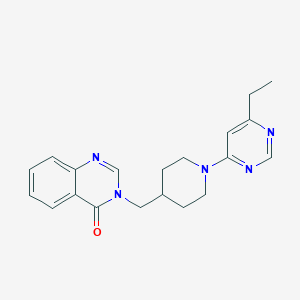 molecular formula C20H23N5O B2865763 3-[[1-(6-Ethylpyrimidin-4-yl)piperidin-4-yl]methyl]quinazolin-4-one CAS No. 2380175-84-6