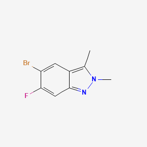 molecular formula C9H8BrFN2 B2865769 5-溴-6-氟-2,3-二甲基-2H-吲唑 CAS No. 1638760-00-5