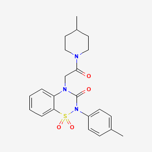 4-(2-(4-methylpiperidin-1-yl)-2-oxoethyl)-2-(p-tolyl)-2H-benzo[e][1,2,4]thiadiazin-3(4H)-one 1,1-dioxide