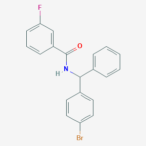 N-[(4-bromophenyl)(phenyl)methyl]-3-fluorobenzamide